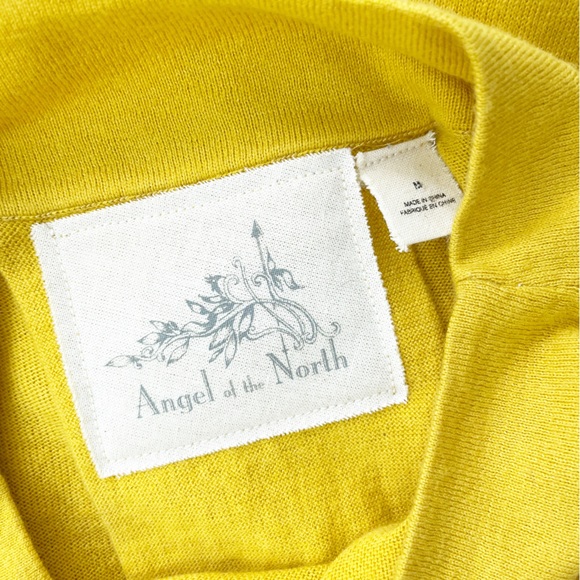 Anthropologie Angel of The North Golden Yellow Cashmere Blend Sweater Size M - Picture 14 of 16